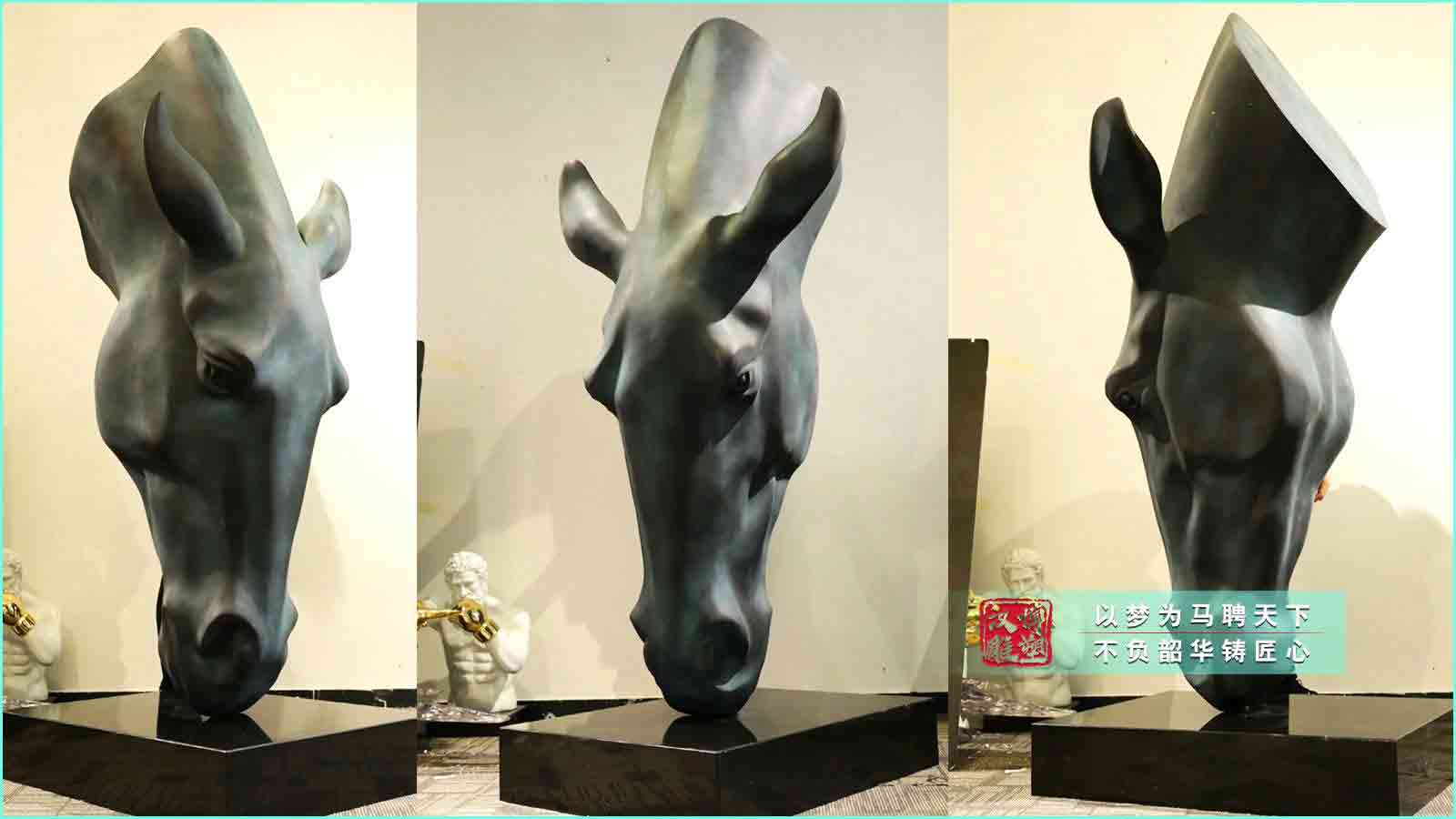 玻璃鋼馬頭雕塑,街頭藝術玻璃鋼雕塑,抽象玻璃鋼雕塑定制廠家